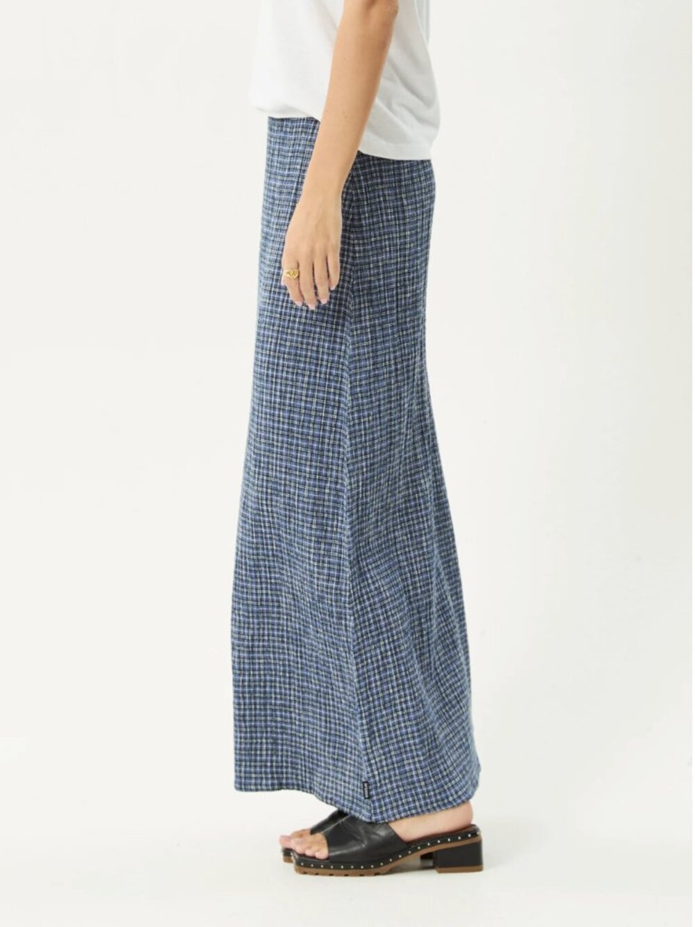 Afends Lita Seersucker Maxi Skirt Seersucker Maxi Skirt - Size Small - NWT Blue - Picture 5 of 6